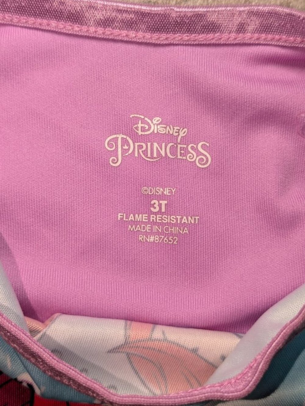 Disney Princess Toddler Girls 3T Purple Ruffle Nightgown Dress - Picture 2 of 3